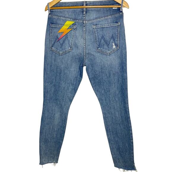Mother The Stunner Ankle Step Fray Jeans sz 29 Helter Skelter skinny high-rise - Picture 4 of 13